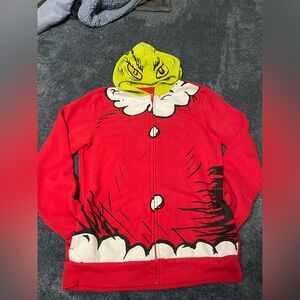 Red Grinch Hoodie with Green Hood